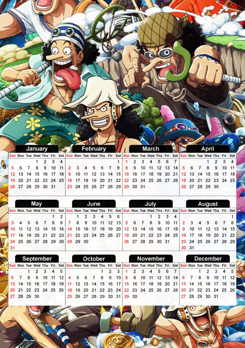  One Piece Usopp for A3 Photo Calendar 30x43cm