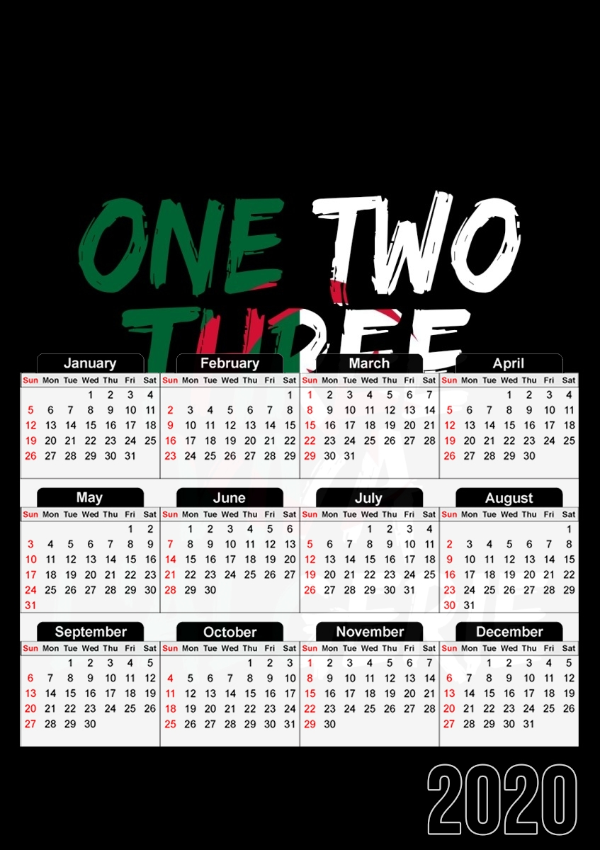  One Two Three Viva lalgerie Slogan Hooligans for A3 Photo Calendar 30x43cm