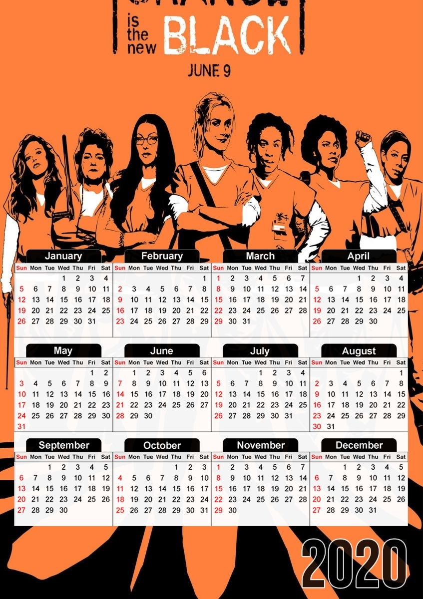  Orange is the new black for A3 Photo Calendar 30x43cm