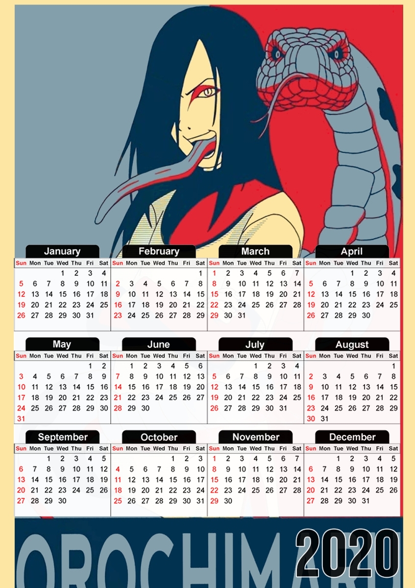  Orochimaru Propaganda for A3 Photo Calendar 30x43cm