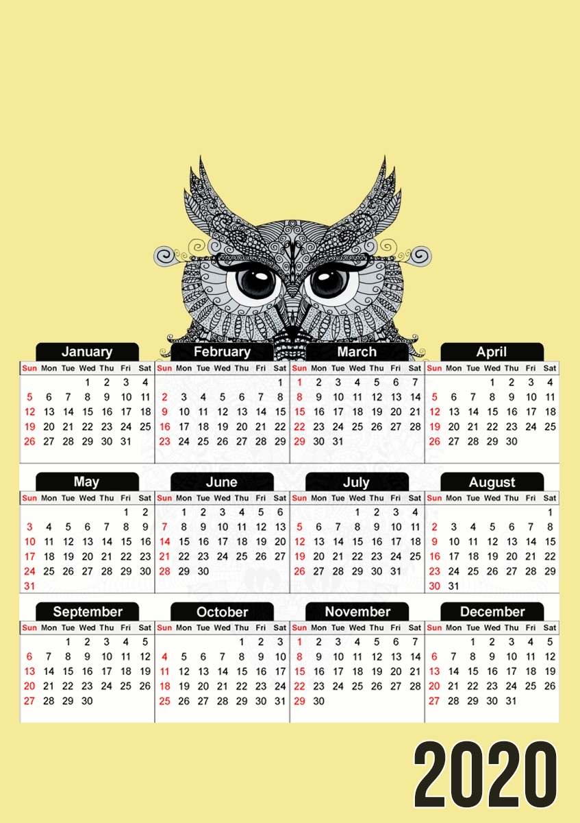  Owl for A3 Photo Calendar 30x43cm