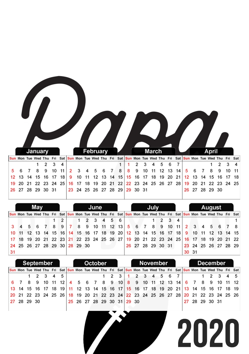  Papa Rugbyman for A3 Photo Calendar 30x43cm