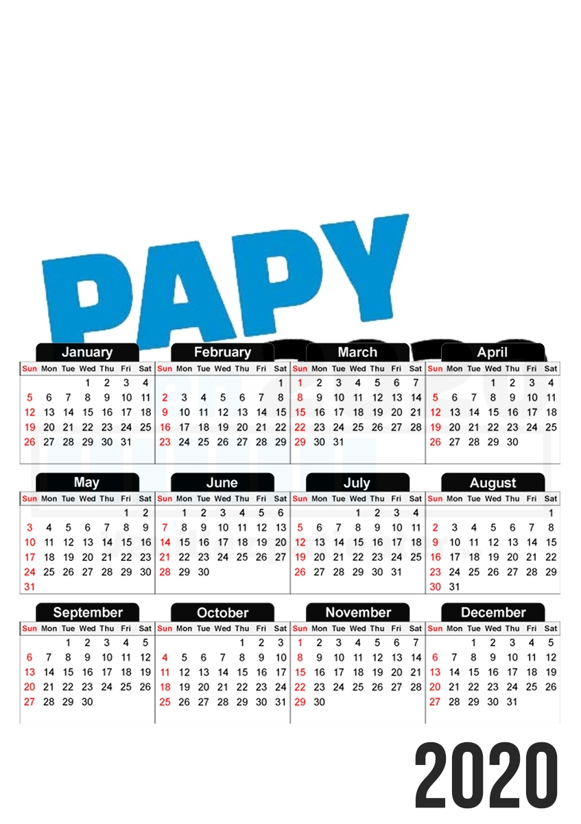  Papy en 2020 for A3 Photo Calendar 30x43cm