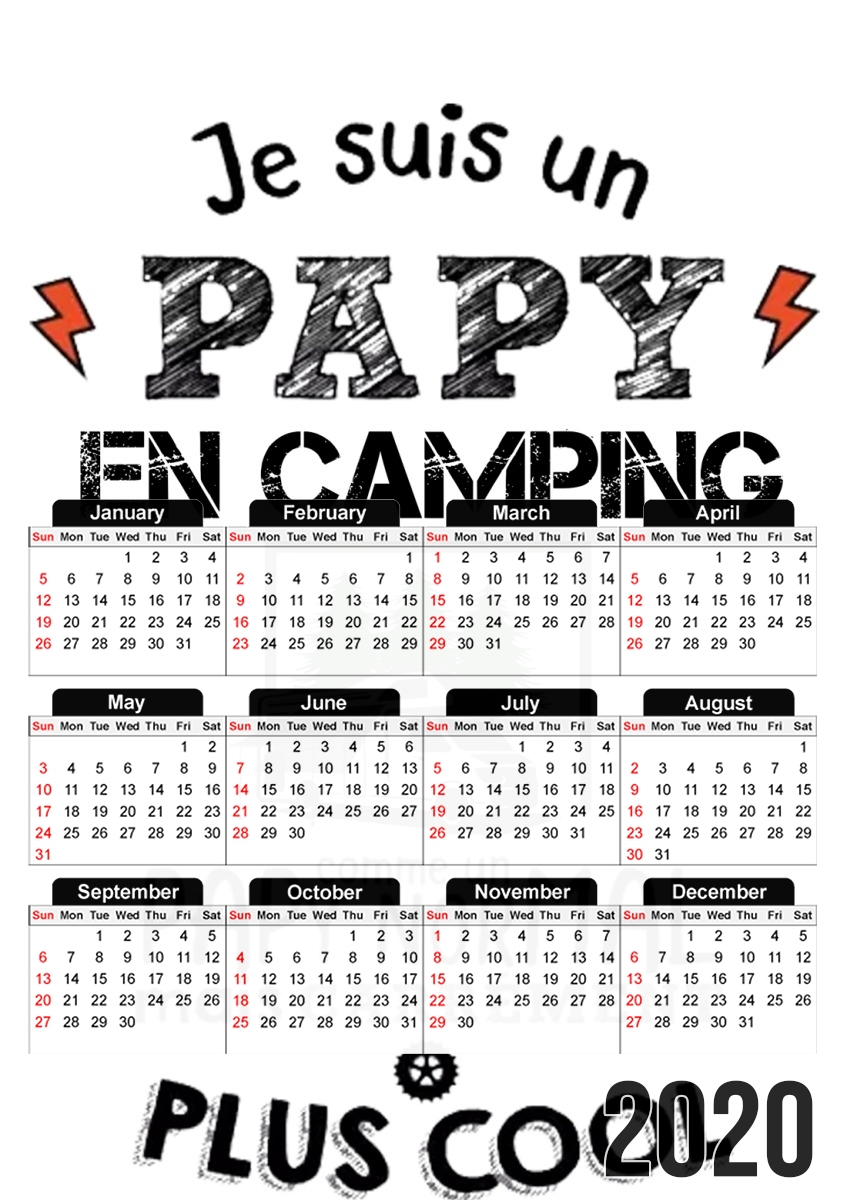  Papy en camping car for A3 Photo Calendar 30x43cm