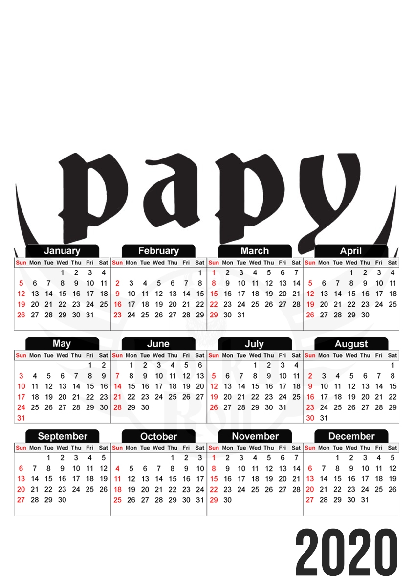  Papy Rock N Roll for A3 Photo Calendar 30x43cm