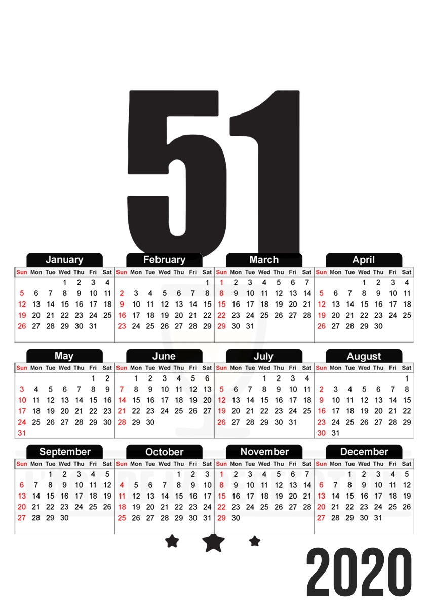  Pastis 51 Age de la perfection for A3 Photo Calendar 30x43cm