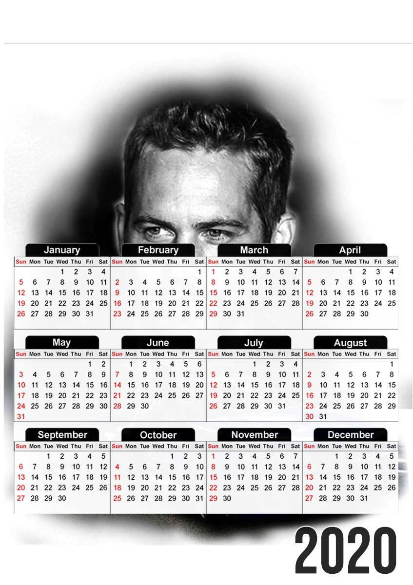  Paul Walker Tribute See You Again for A3 Photo Calendar 30x43cm