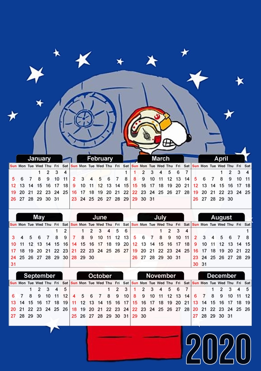  Peanut Snoopy x StarWars for A3 Photo Calendar 30x43cm