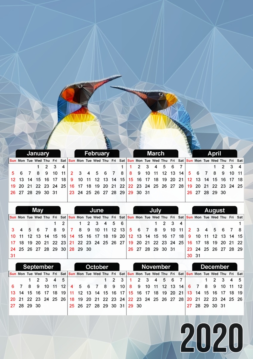  penguin love for A3 Photo Calendar 30x43cm