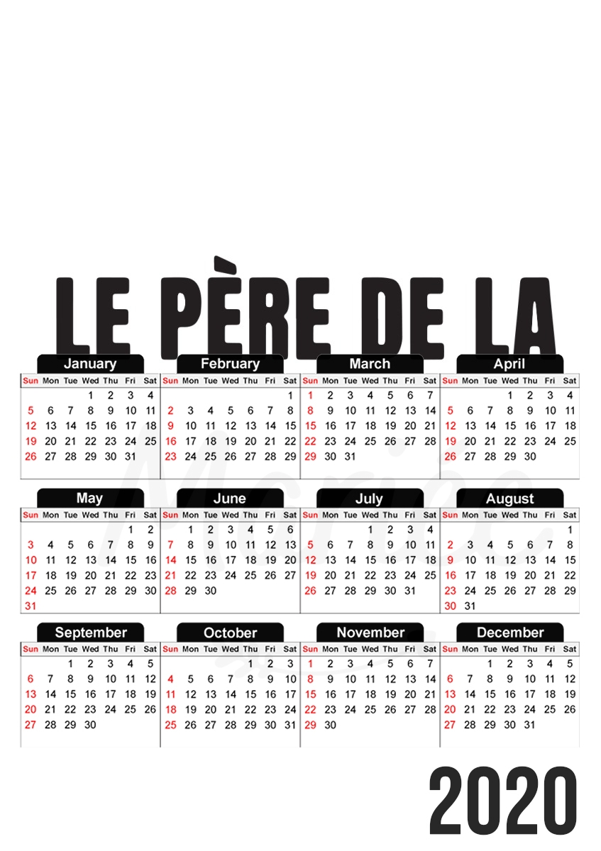  Pere de la mariee for A3 Photo Calendar 30x43cm