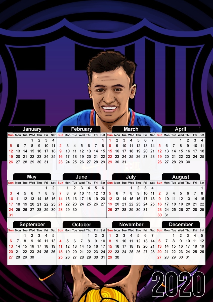  Philippe Brazilian Blaugrana for A3 Photo Calendar 30x43cm