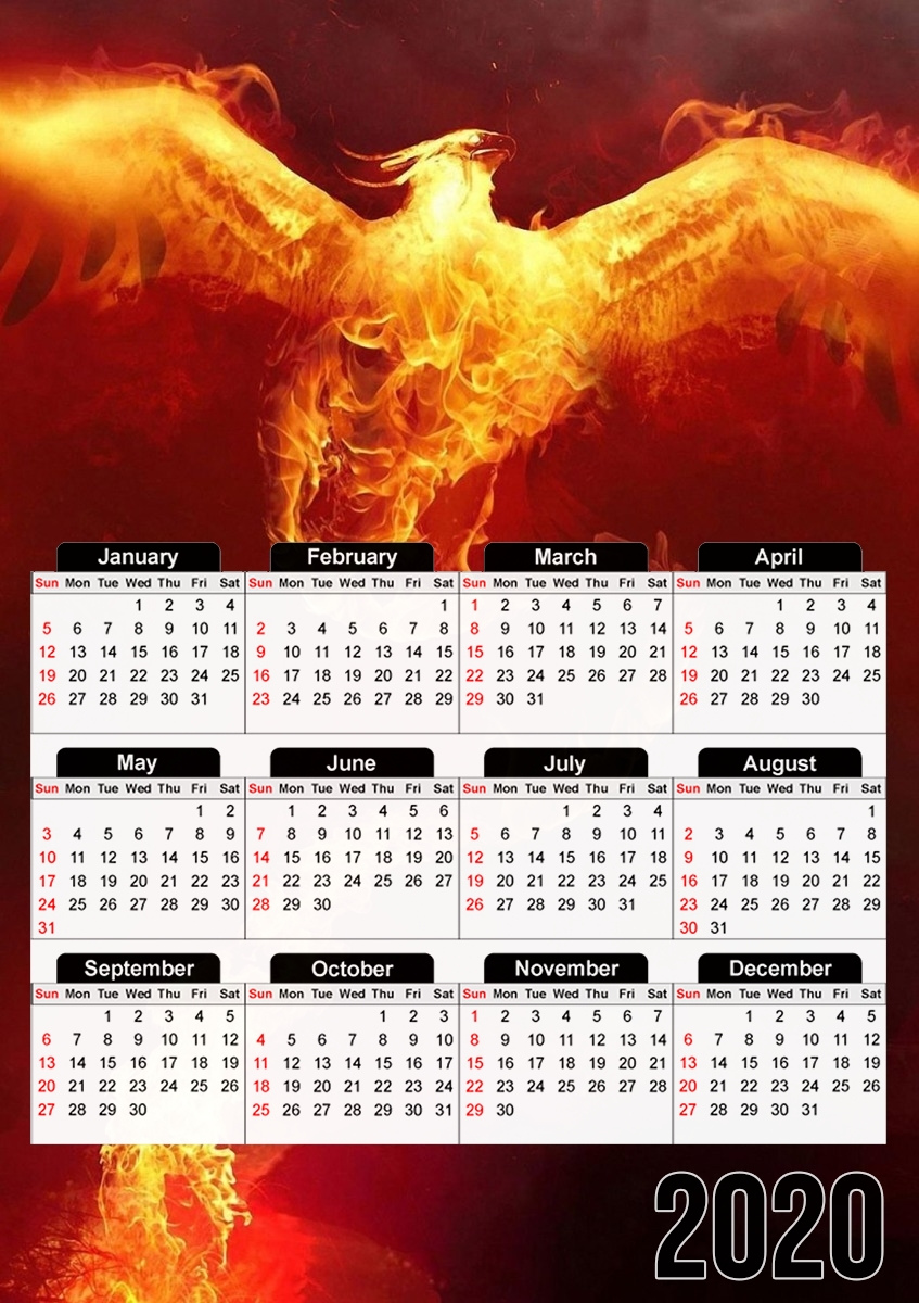  Phoenix in Fire for A3 Photo Calendar 30x43cm