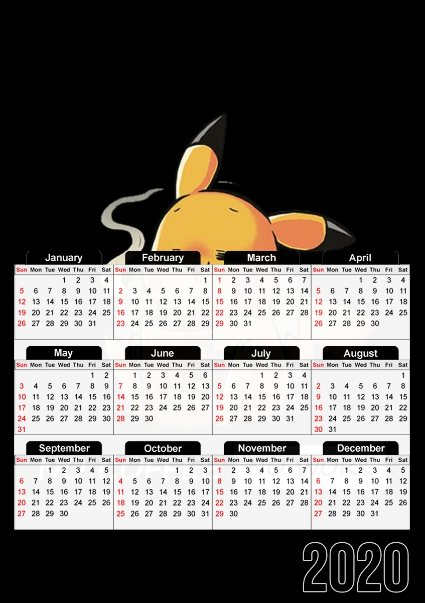  Pikachu Coffee Addict for A3 Photo Calendar 30x43cm