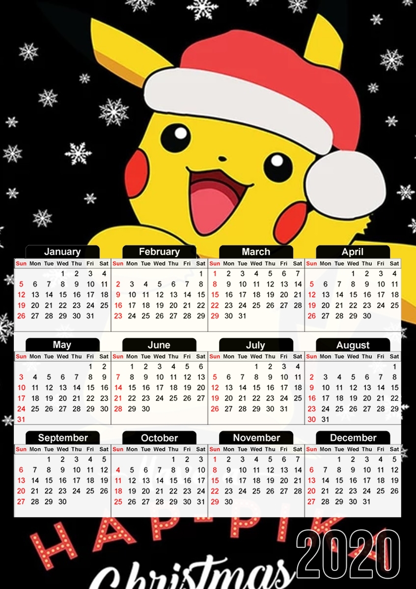  Pikachu have a Happyka Christmas for A3 Photo Calendar 30x43cm