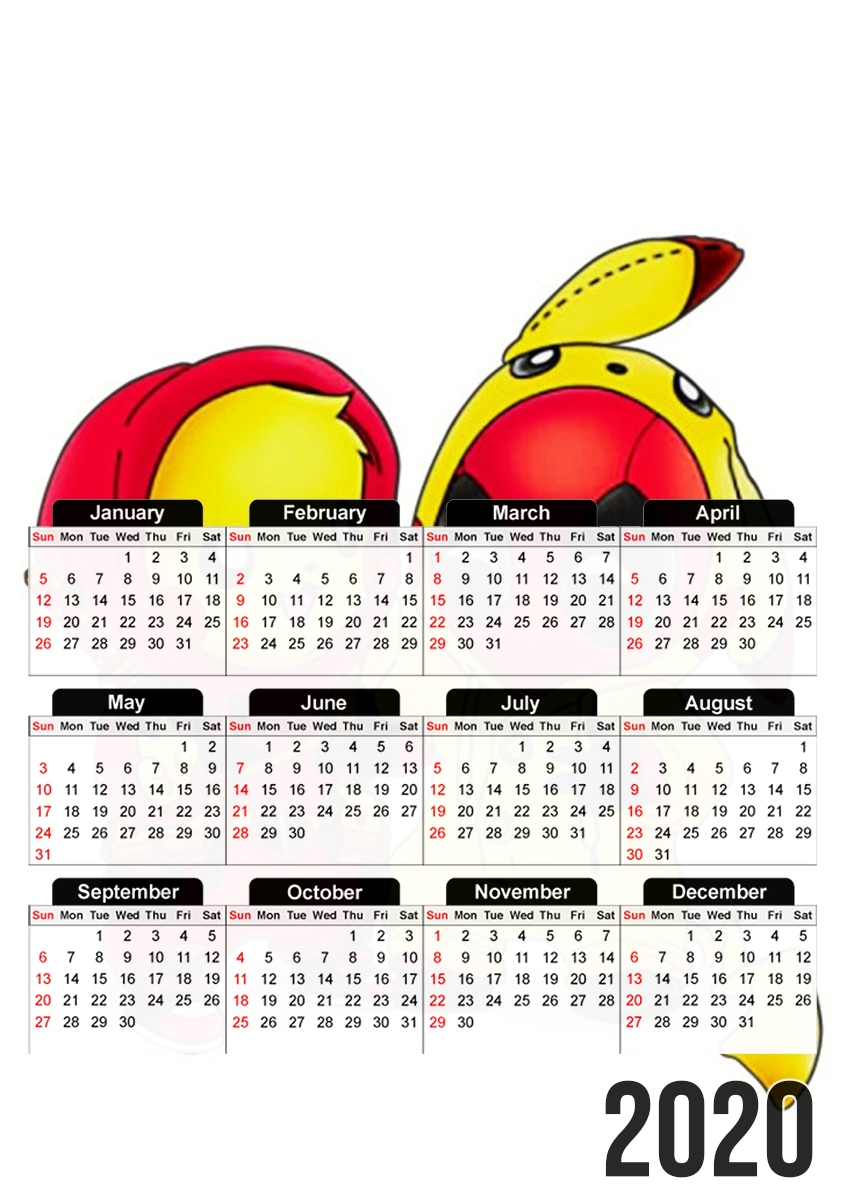  Pikachu x Deadpool for A3 Photo Calendar 30x43cm