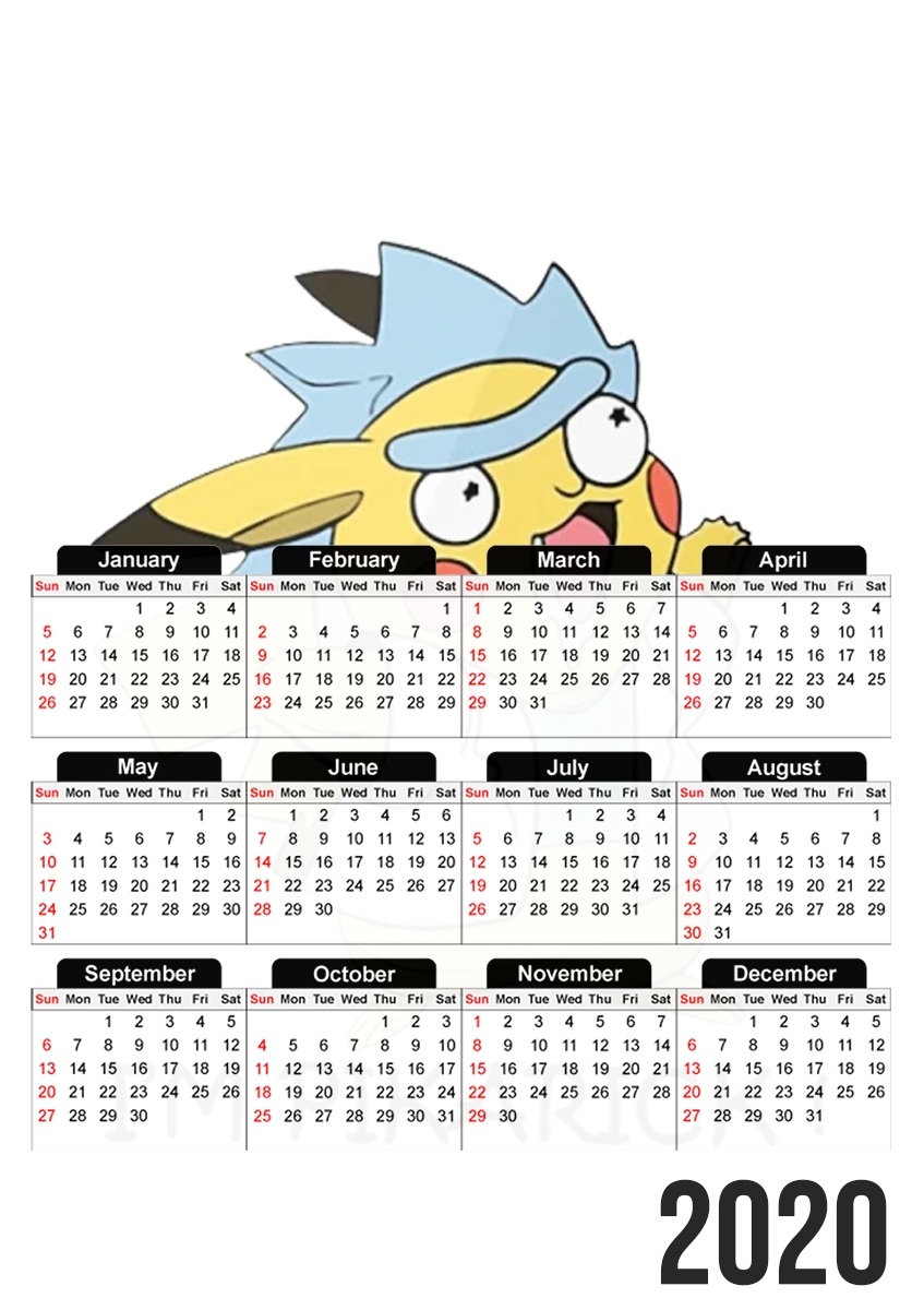  Pikarick - Rick Sanchez And Pikachu  for A3 Photo Calendar 30x43cm