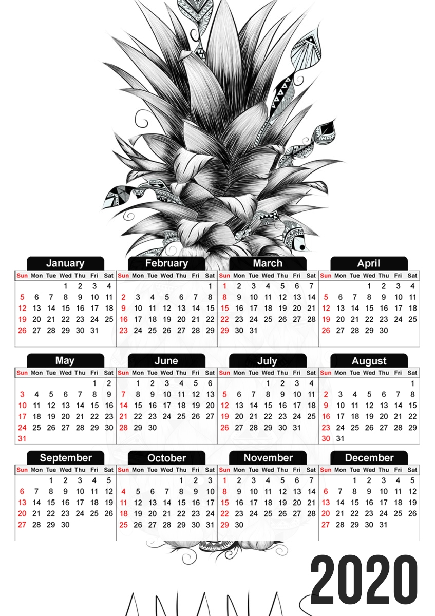  PineApplle for A3 Photo Calendar 30x43cm