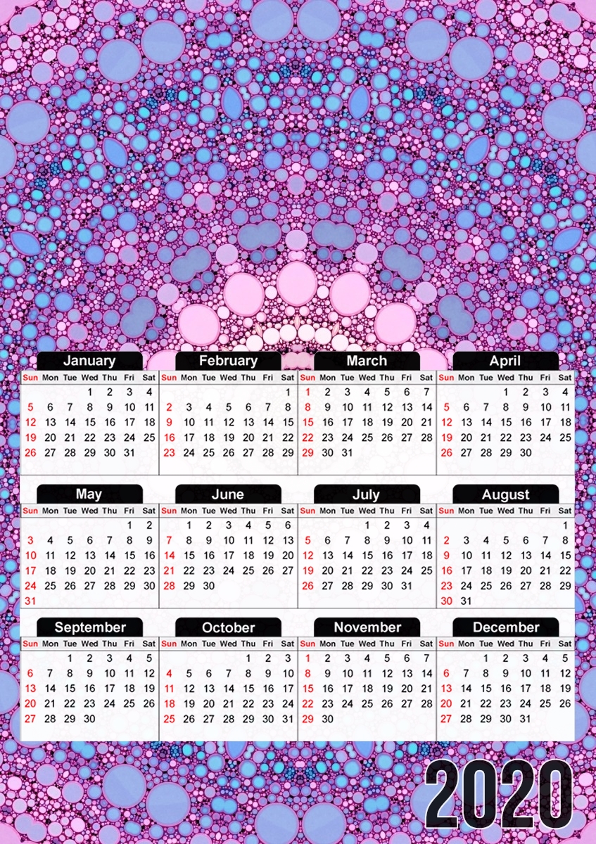  pink and blue kaleidoscope for A3 Photo Calendar 30x43cm