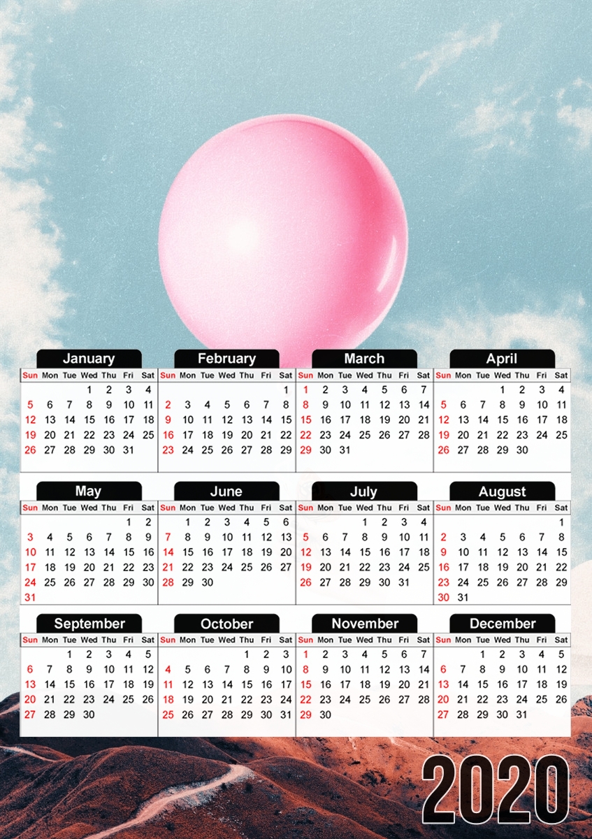  PINK BALLOON for A3 Photo Calendar 30x43cm