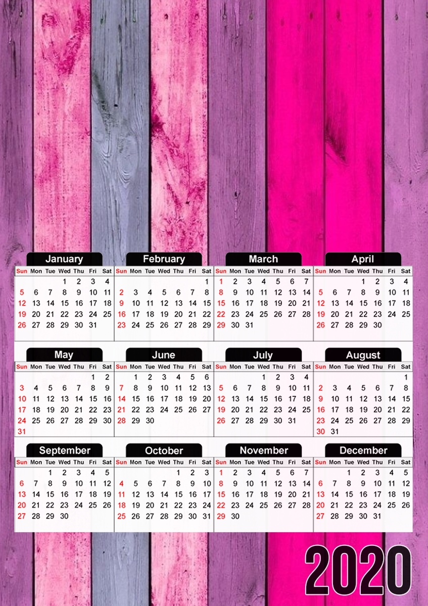  Pink wood for A3 Photo Calendar 30x43cm