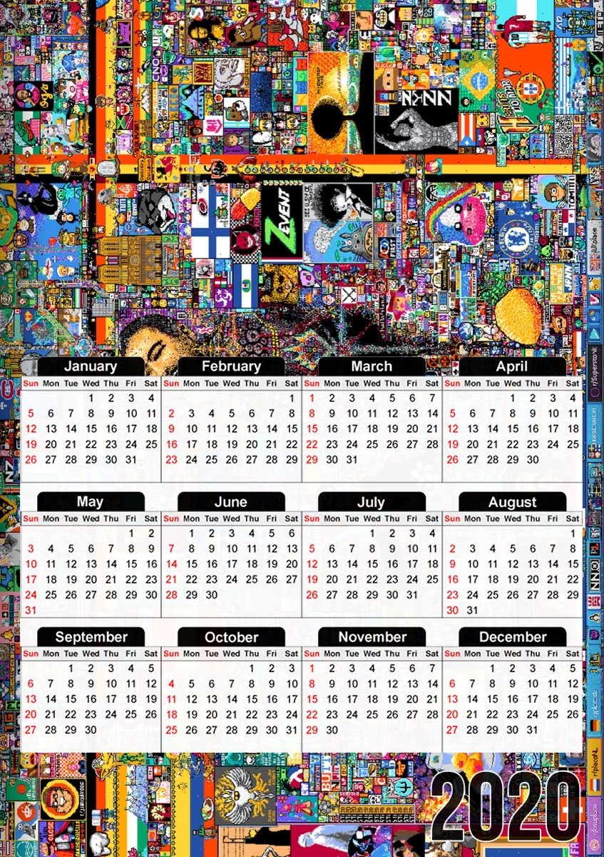  Pixel War Reddit for A3 Photo Calendar 30x43cm