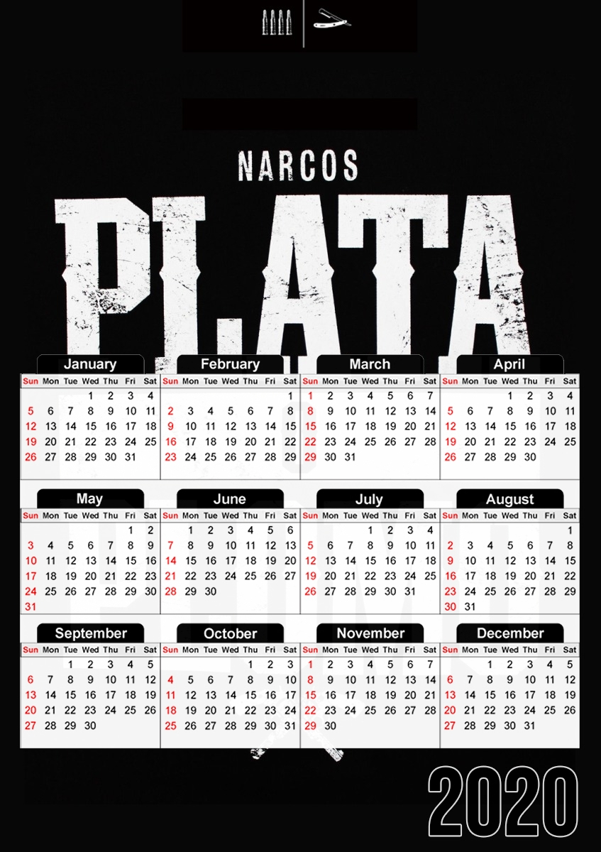  Plata O Plomo Narcos Pablo Escobar for A3 Photo Calendar 30x43cm