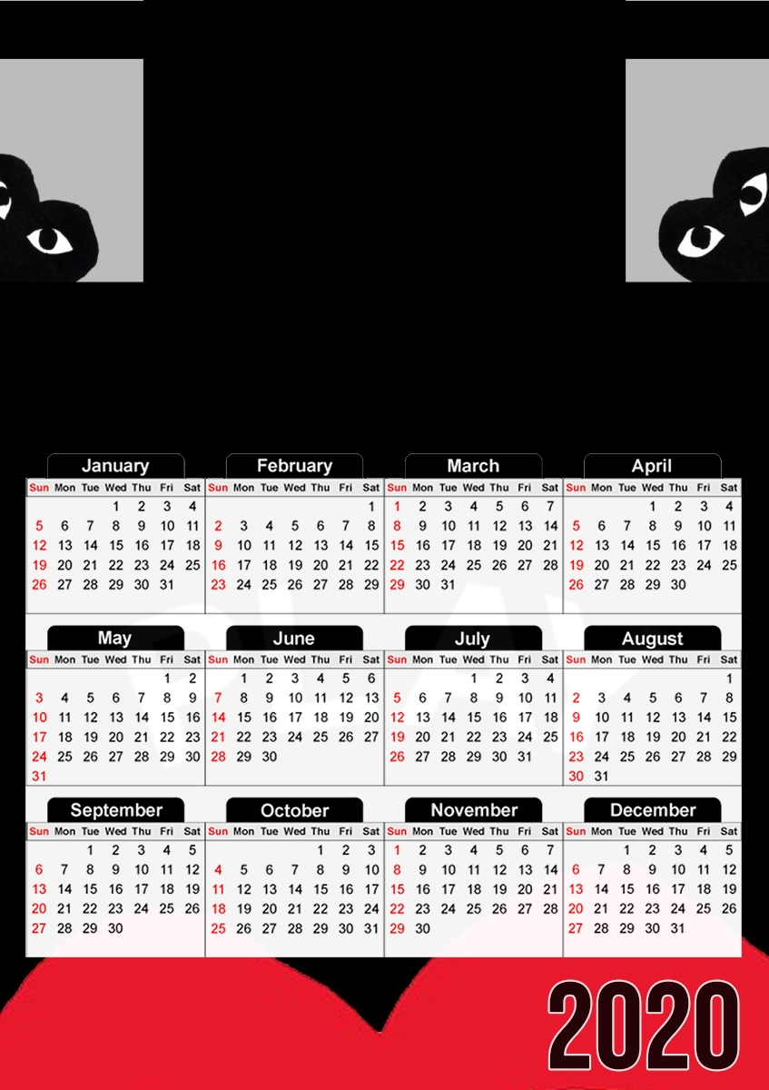  Play Comme des garcons for A3 Photo Calendar 30x43cm