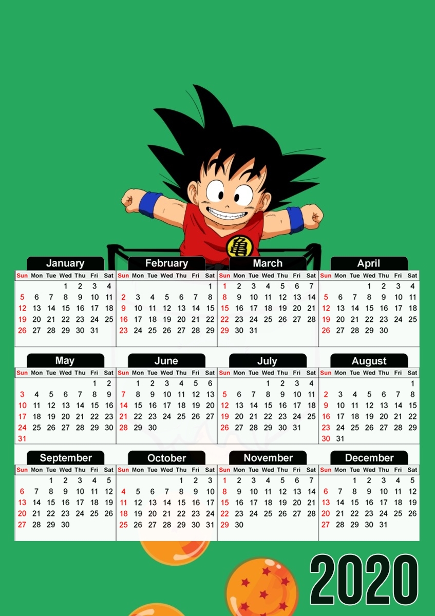  Pocket Collection: Goku Dragon Balls for A3 Photo Calendar 30x43cm