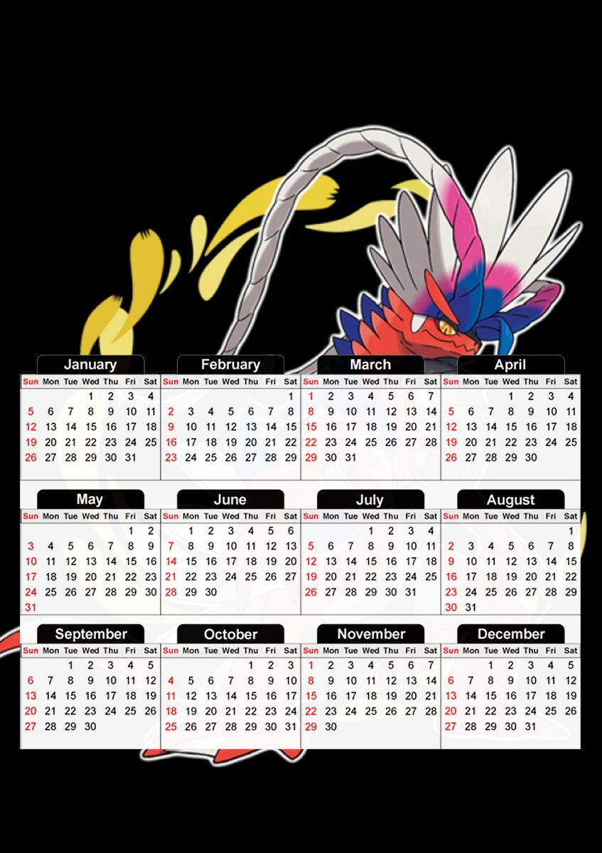  Pokemon Ecarlate for A3 Photo Calendar 30x43cm