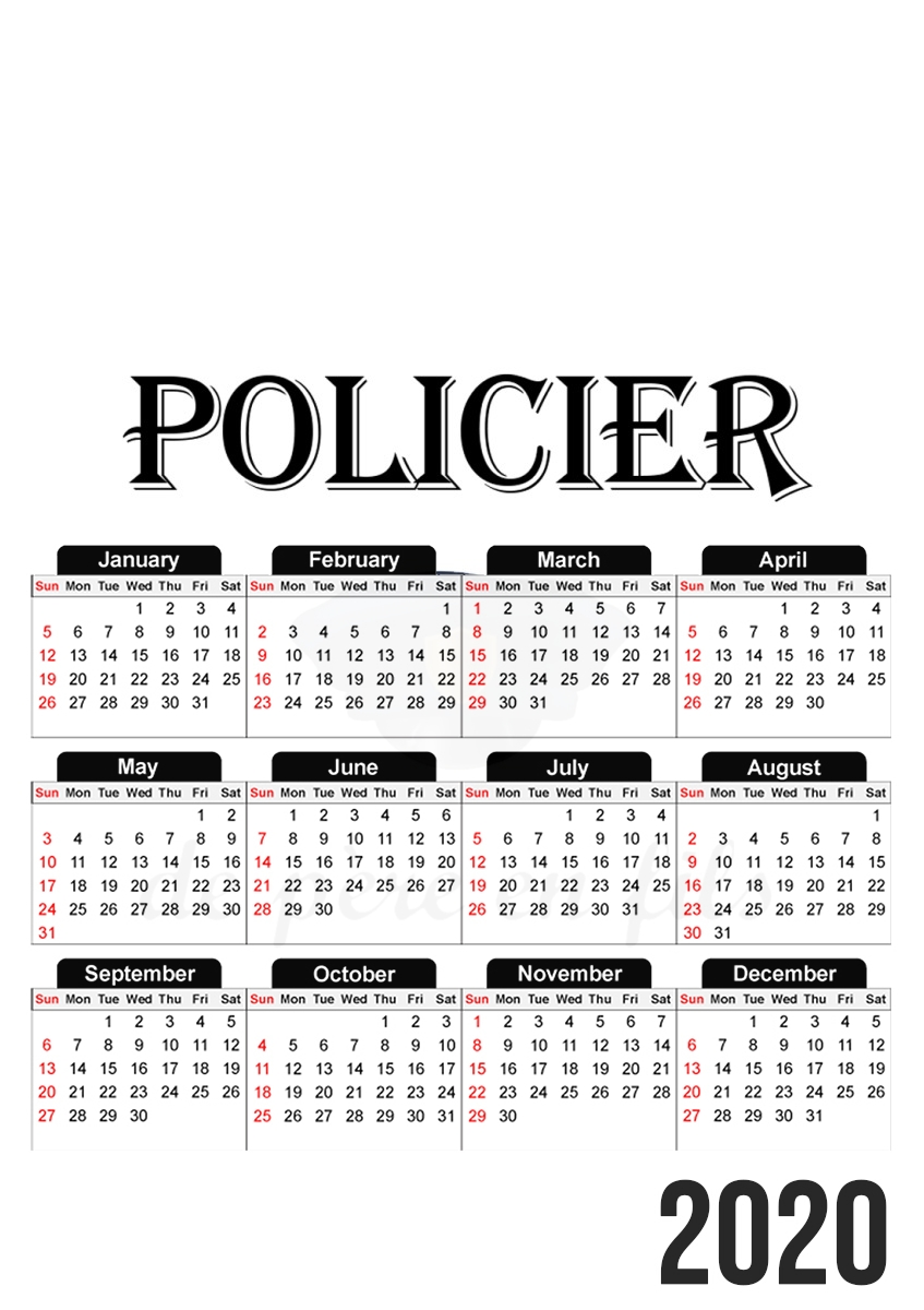  Policier de pere en fils for A3 Photo Calendar 30x43cm