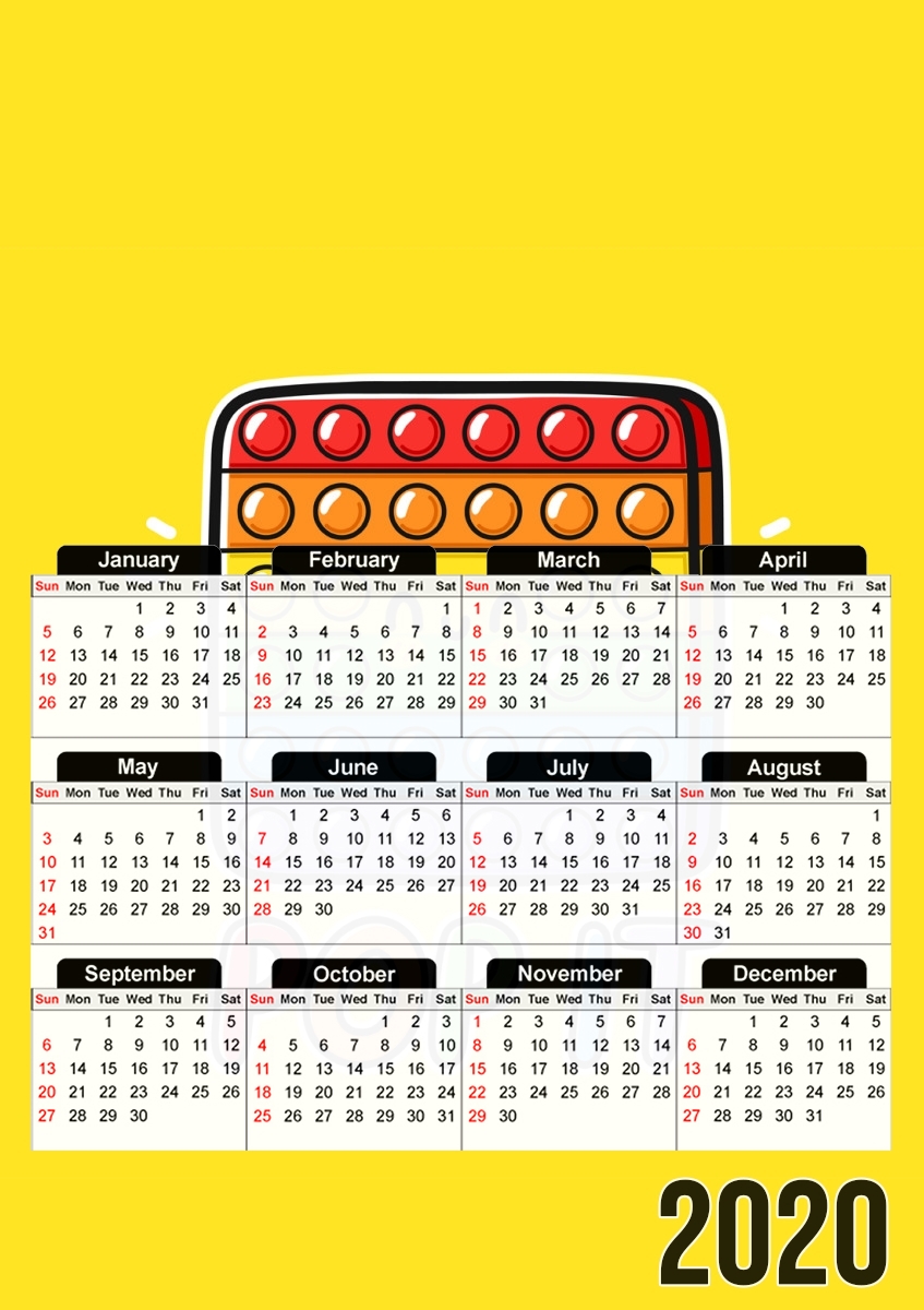  Pop It Funny cute for A3 Photo Calendar 30x43cm