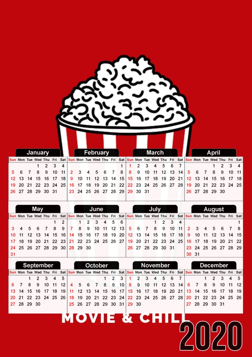  Popcorn movie and chill for A3 Photo Calendar 30x43cm