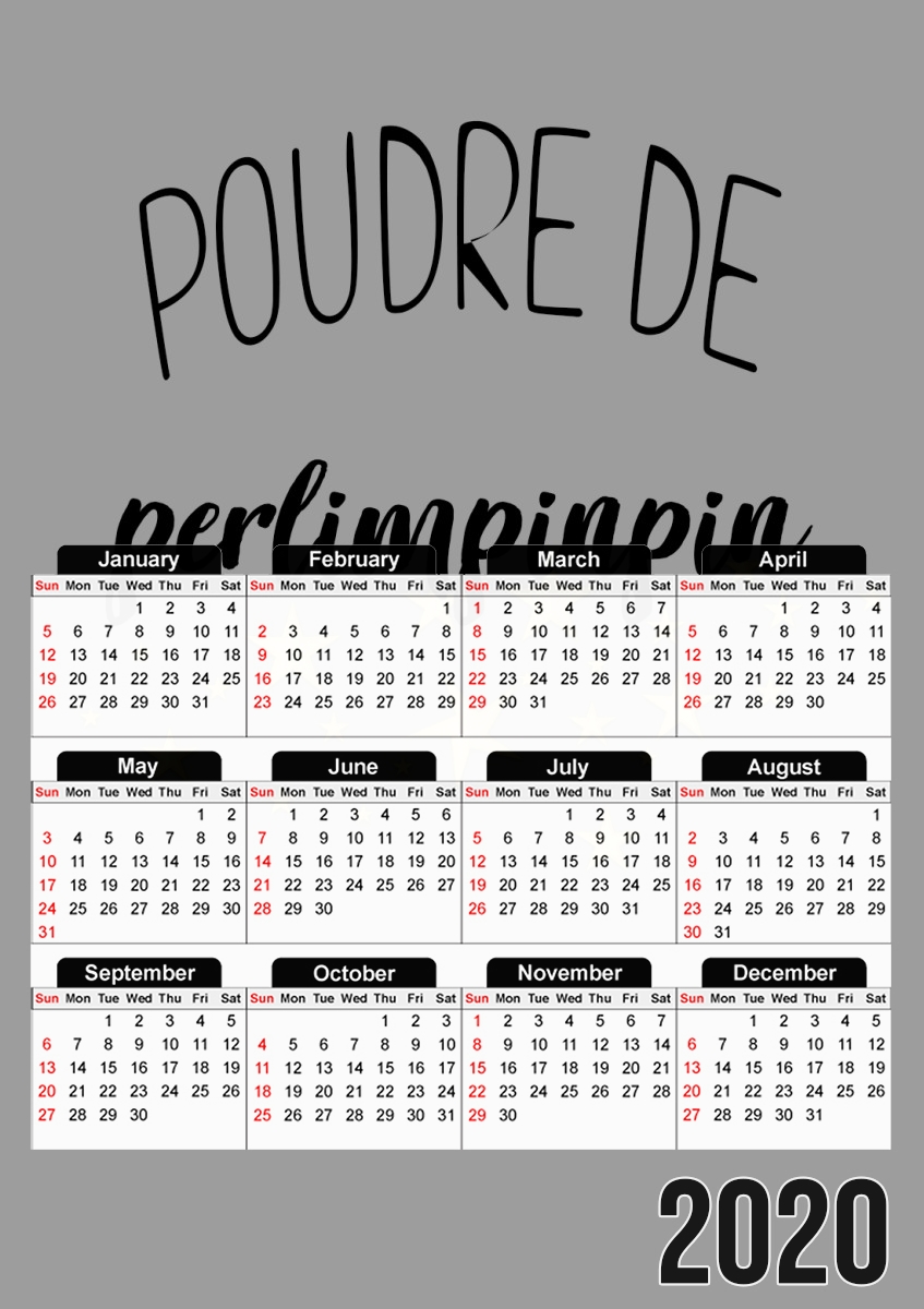  Poudre de perlimpinpin for A3 Photo Calendar 30x43cm