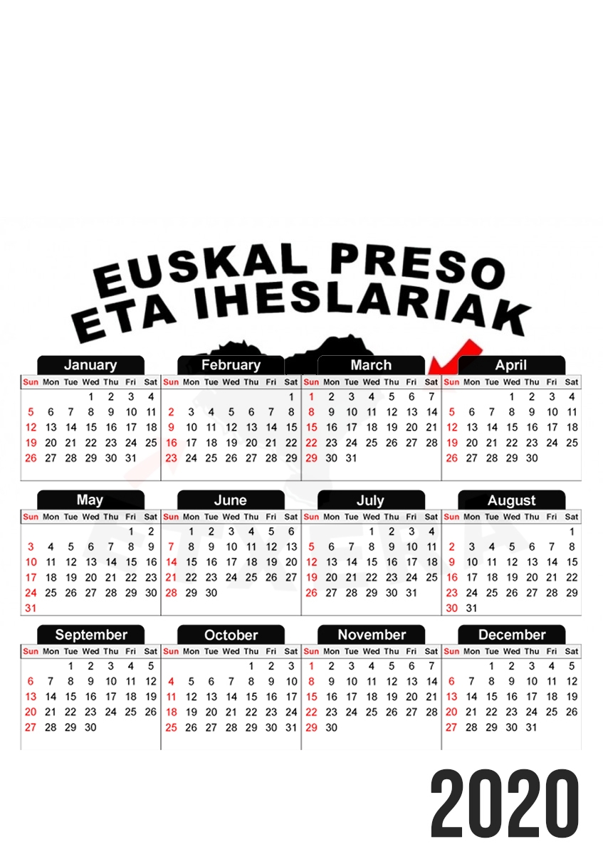  presoak etxera for A3 Photo Calendar 30x43cm