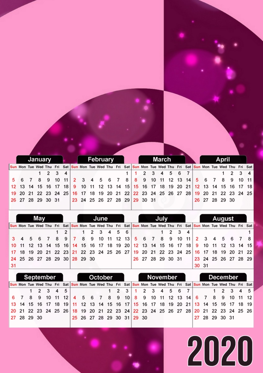  PRETTY IN PINK for A3 Photo Calendar 30x43cm
