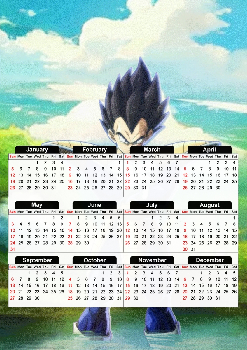  Prince Vegeta Saiyan for A3 Photo Calendar 30x43cm