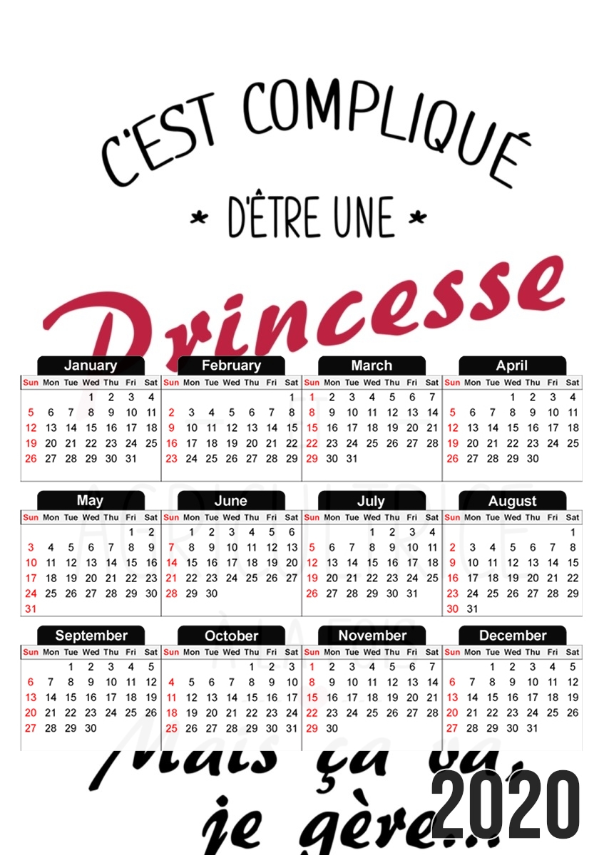  Princesse et agricultrice for A3 Photo Calendar 30x43cm