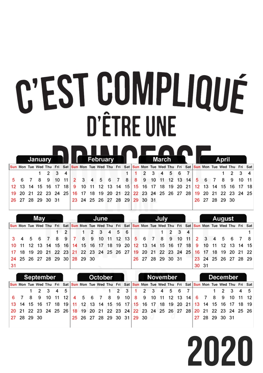  Princesse et comptable for A3 Photo Calendar 30x43cm