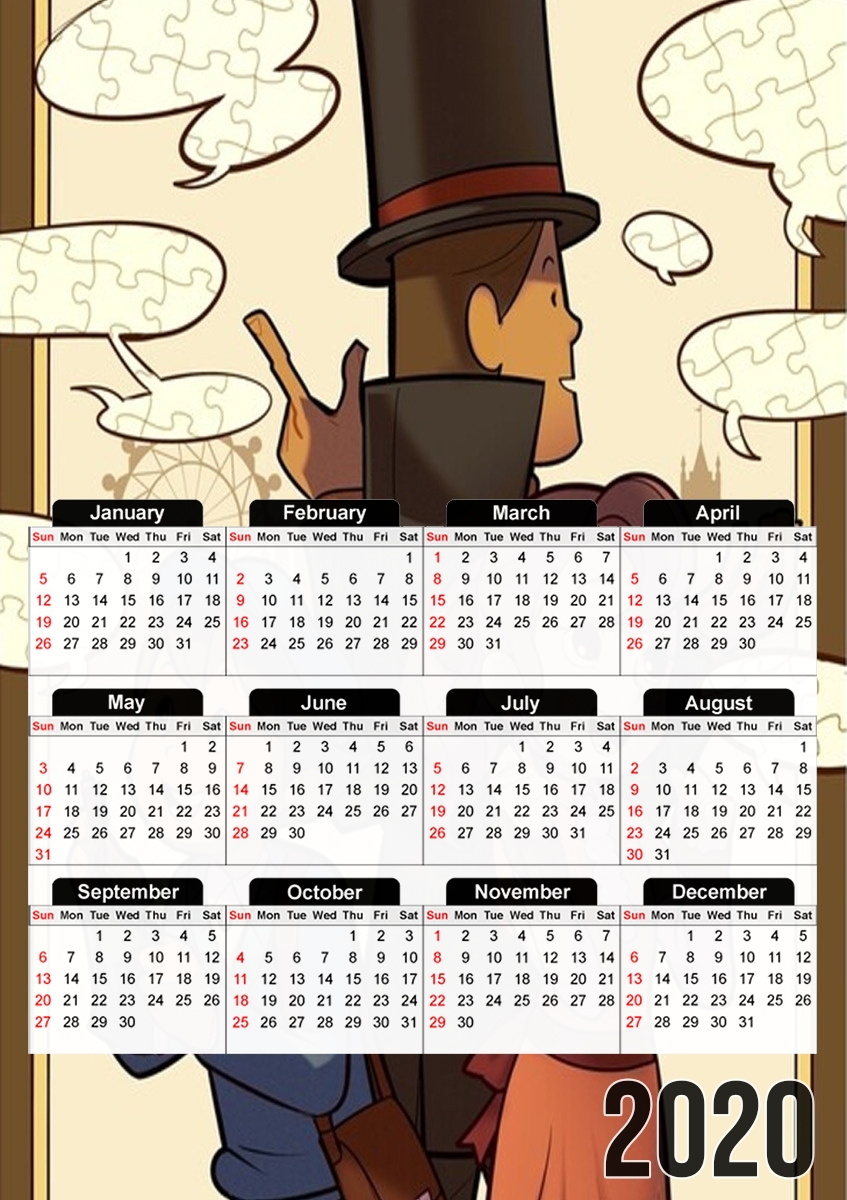  Professeur Layton for A3 Photo Calendar 30x43cm