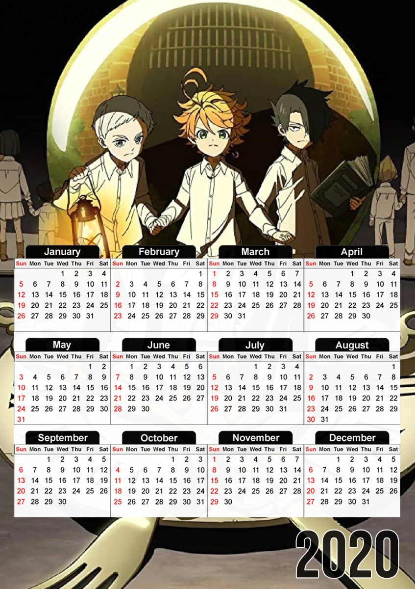  Promised Neverland Lunch time for A3 Photo Calendar 30x43cm