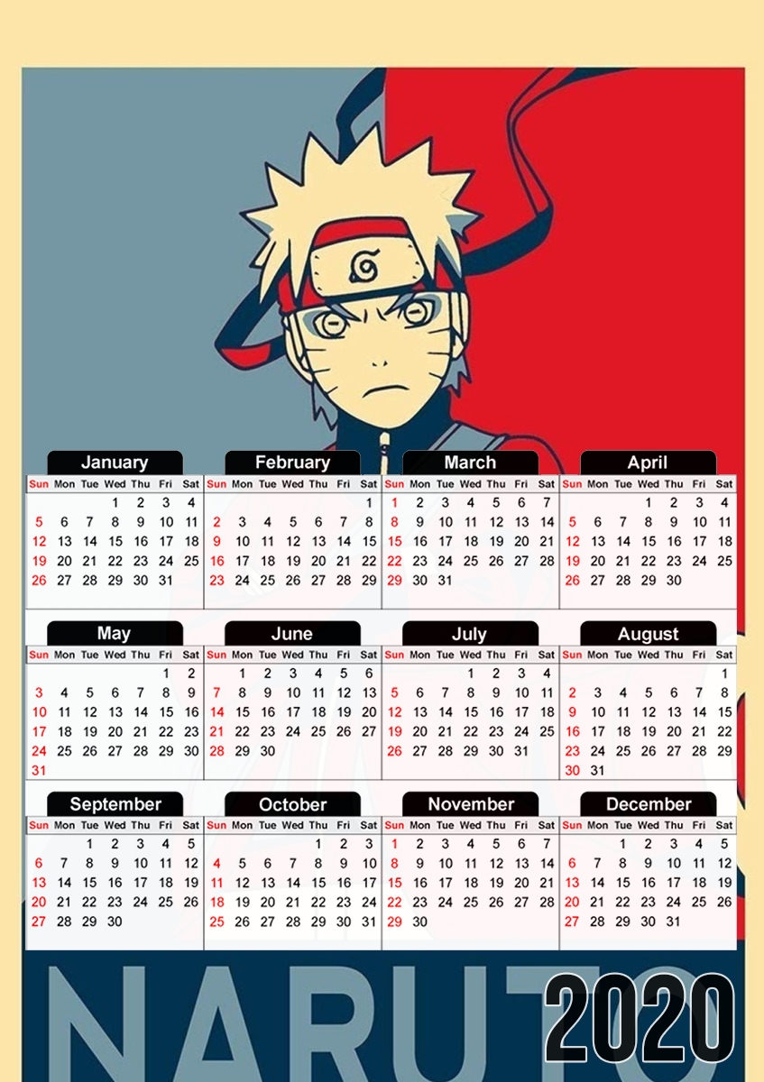  Propaganda Naruto Frog for A3 Photo Calendar 30x43cm