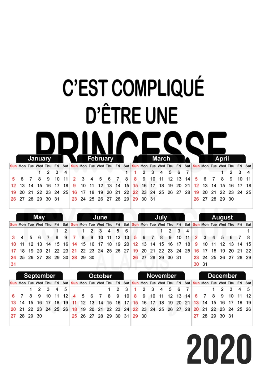  Psychologue et princesse for A3 Photo Calendar 30x43cm