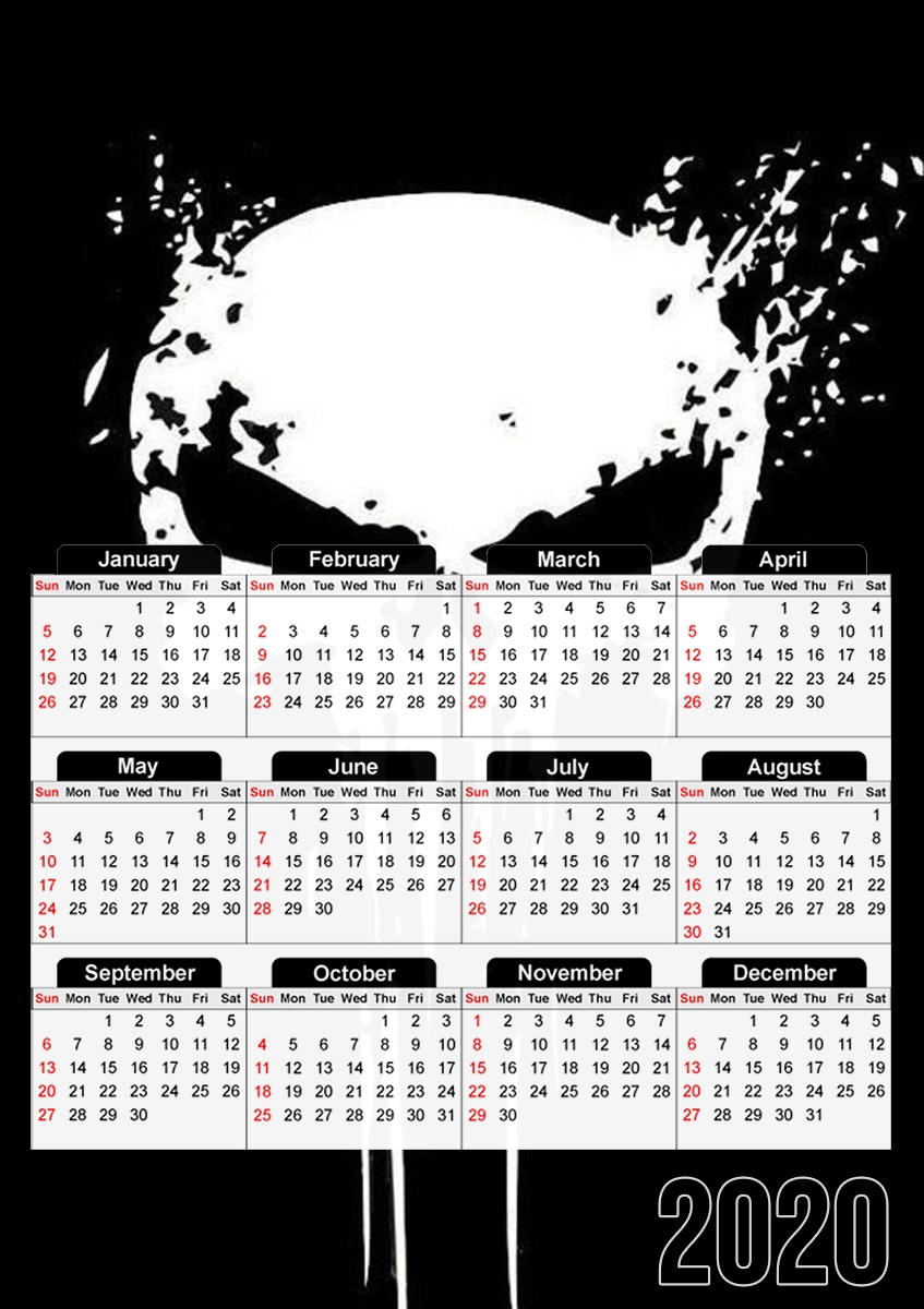  Punisher Skull for A3 Photo Calendar 30x43cm