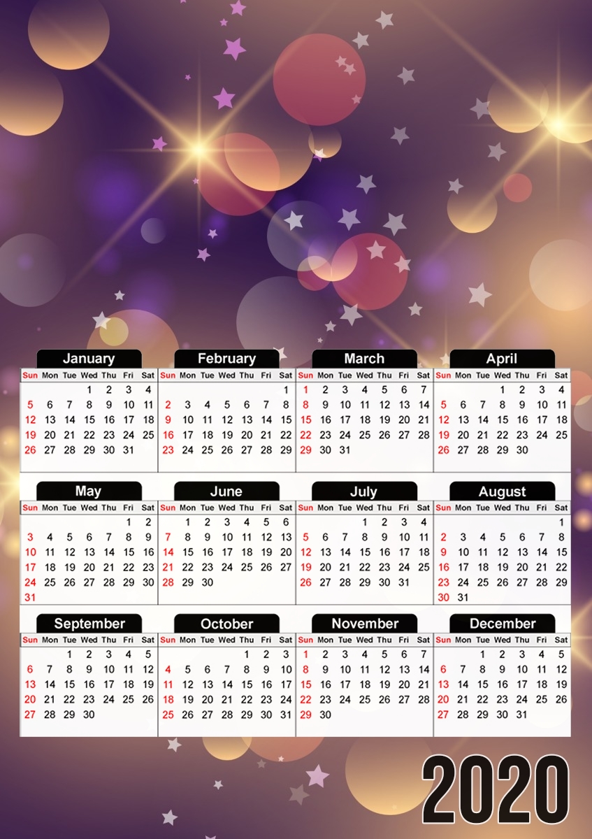  Purple Sparkles for A3 Photo Calendar 30x43cm