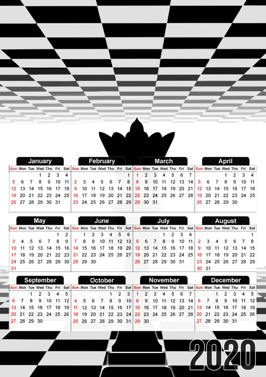  Queen Chess for A3 Photo Calendar 30x43cm