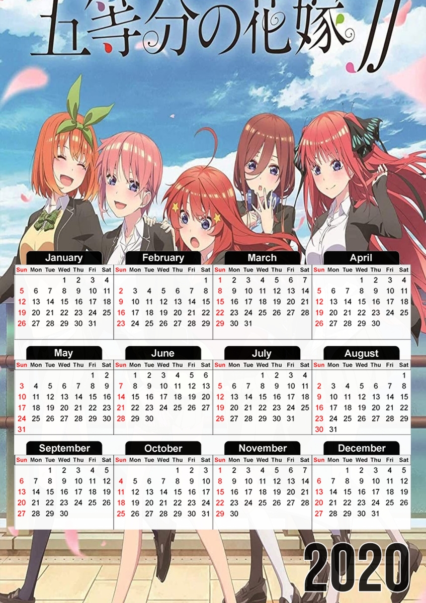  quintessential quintuplets for A3 Photo Calendar 30x43cm