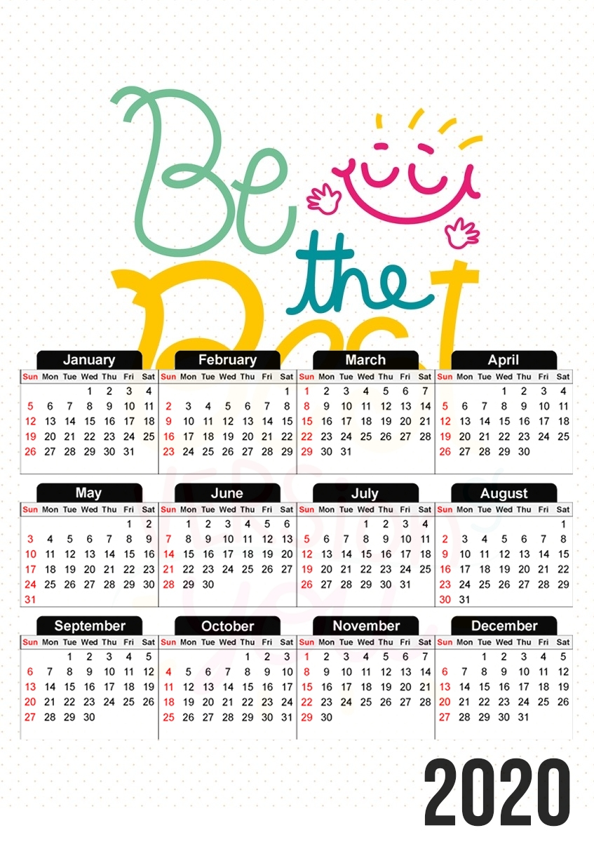  Quote : Be the best version of you for A3 Photo Calendar 30x43cm