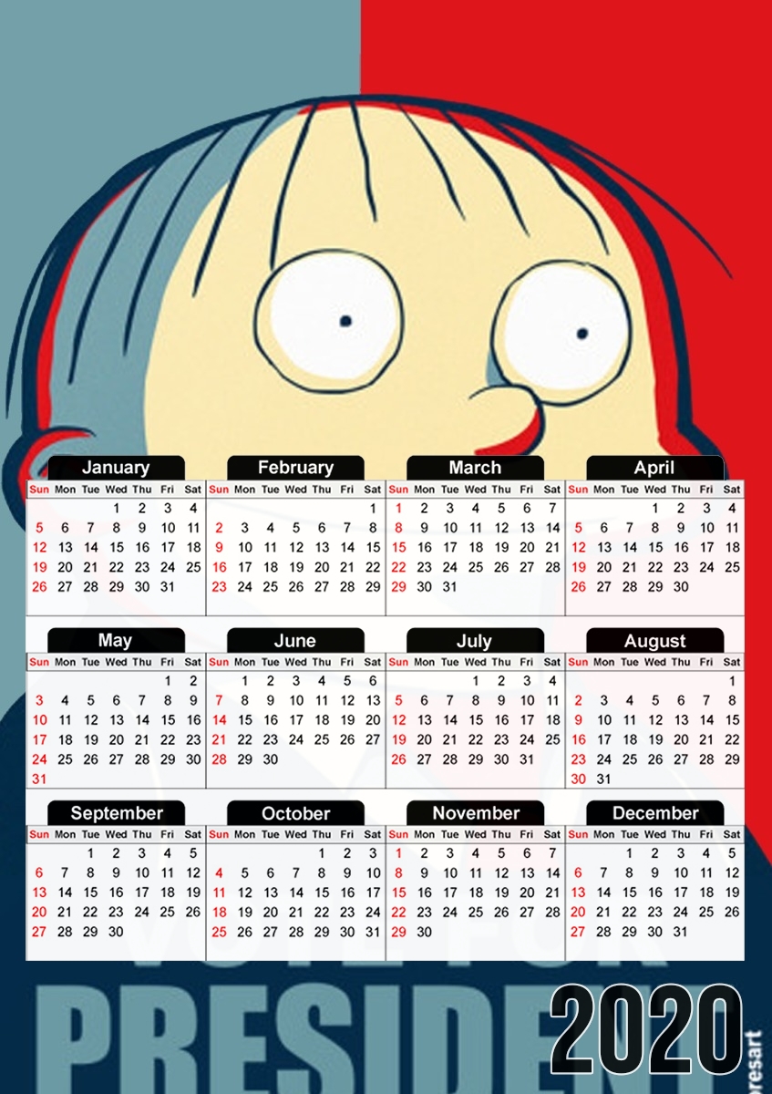  ralph wiggum vote for president for A3 Photo Calendar 30x43cm