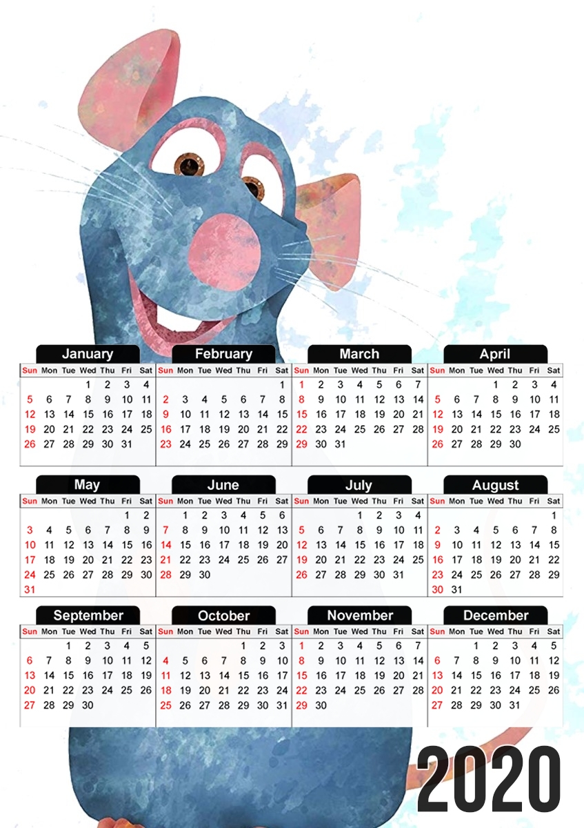  Ratatouille Watercolor for A3 Photo Calendar 30x43cm