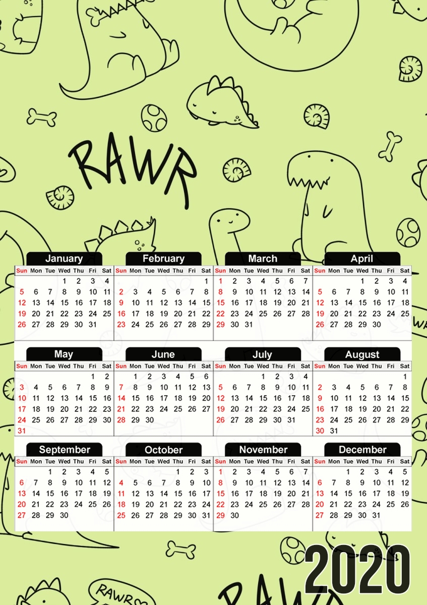  Rawr for A3 Photo Calendar 30x43cm